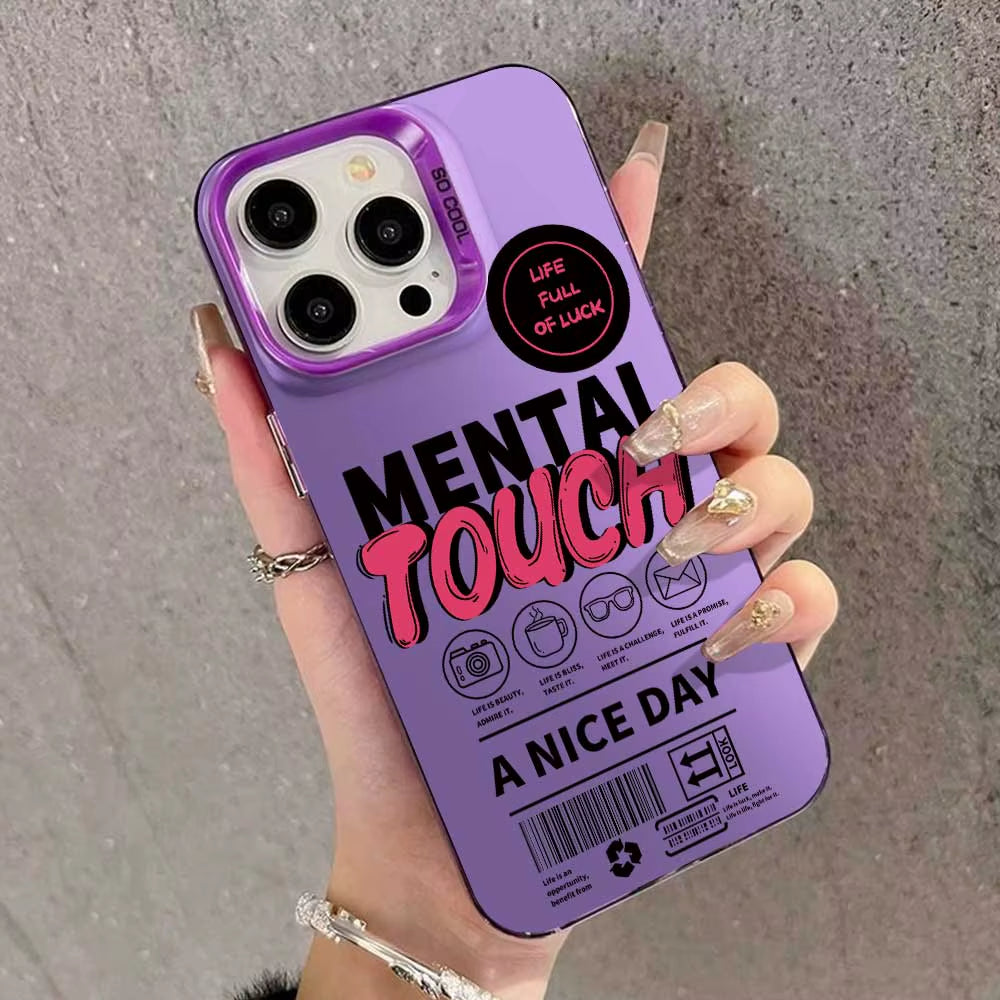 Case for Iphone 16 15 14 13 12 11 Pro Max 16 plus 15+ 14+ X XS Max XR 7 8 plus SE 2020 2022 2023 Silver IMD Phone Cover Casing