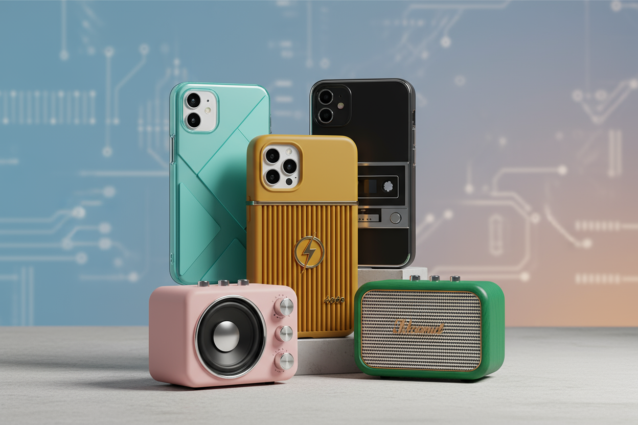 make it more like phone cases and mini rerto speakers